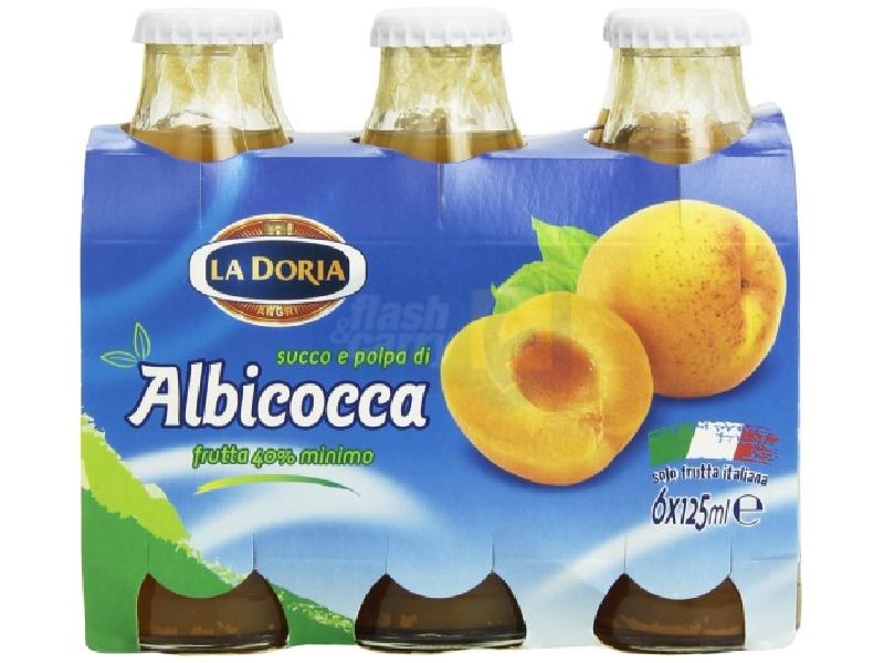 LA DORIA SUCCO VETRO ML.125X6 ALBICOCCA