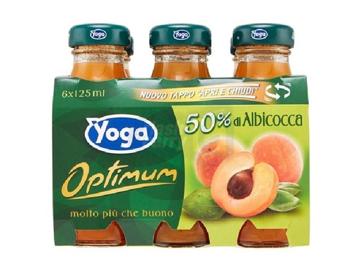 [010633] YOGA SUCCHI DI FRUTTA ALBICOCCA VETRO 6*125 ML