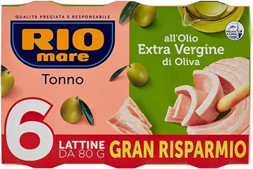 [MUI30] RIO MARE TONNO OLIO+EXTRA 6×80 GR